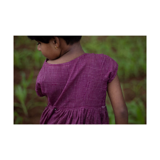 Purple Khadi Wrap Around Dress