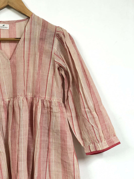 Pink Striped Khadi Top