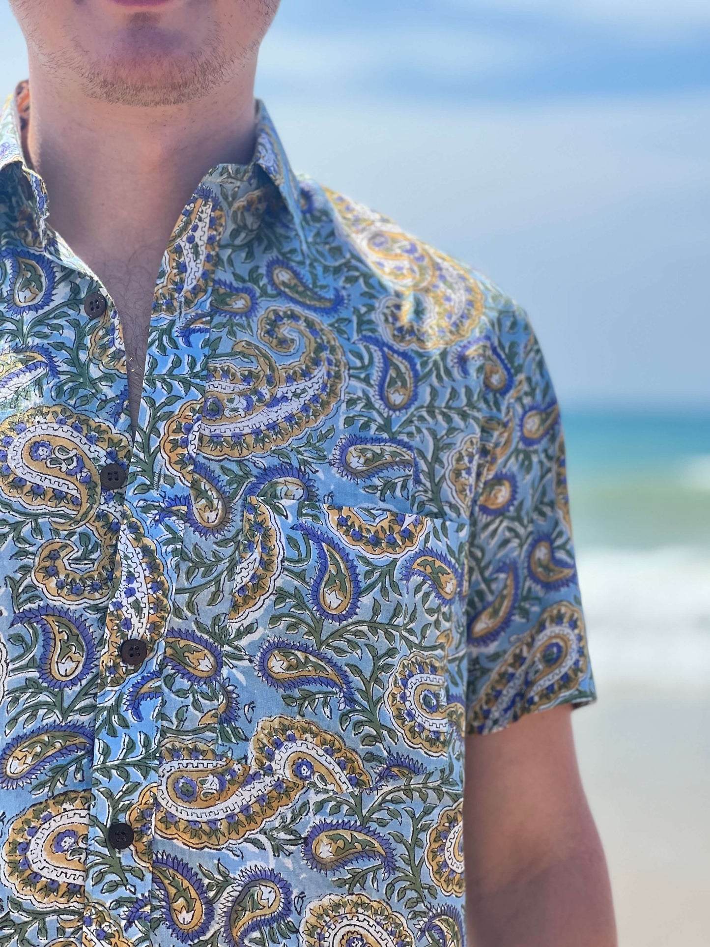 Khadi Striped Sunflower Shirt