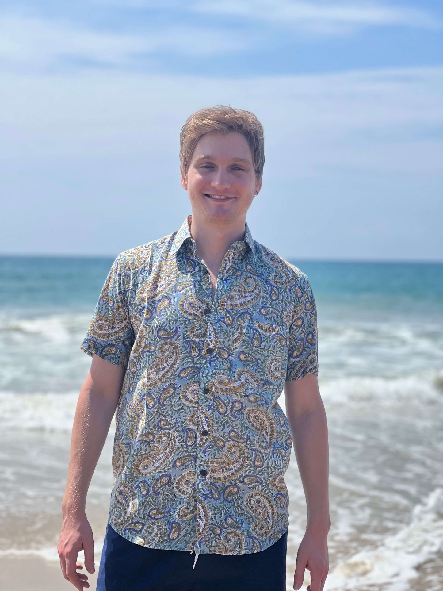 Khadi Striped Sunflower Shirt
