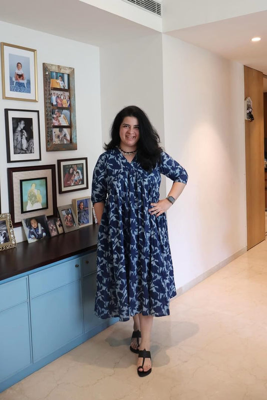 Indigo Inverted Yoke Dress