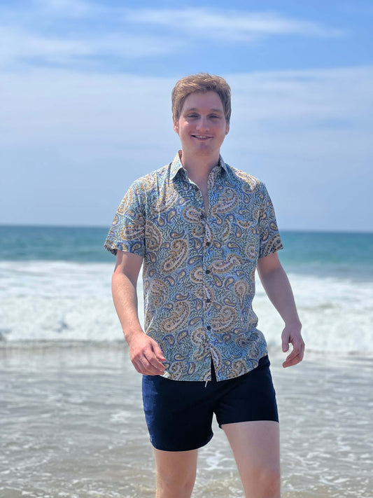 Khadi Striped Sunflower Shirt