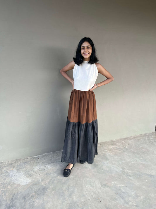Three-Tiered Khadi Dress