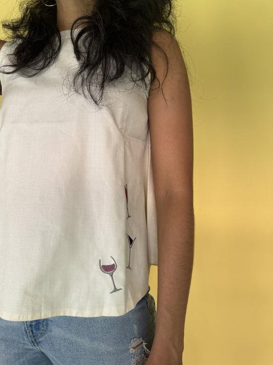 Wine Silk Top