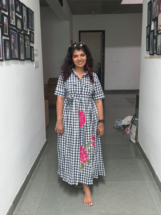 Gingham and Floral Dress
