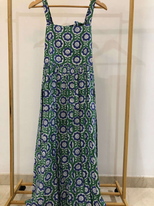 Green Blue Floral dress