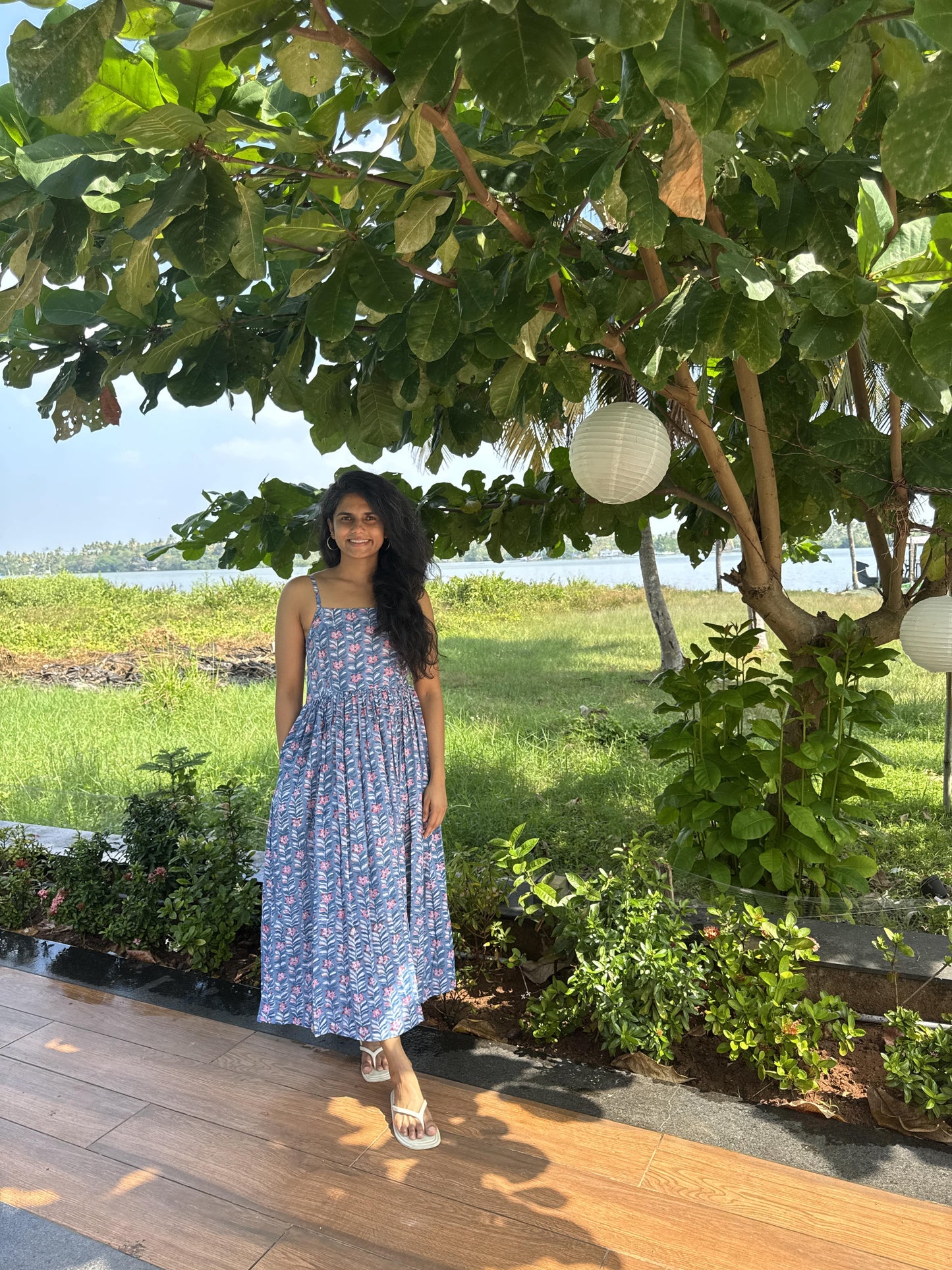 Blue Spaghetti Dress