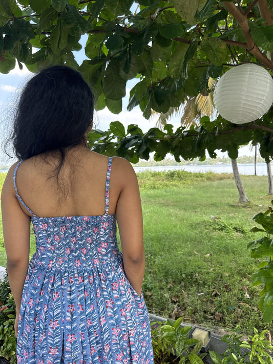 Blue Spaghetti Dress