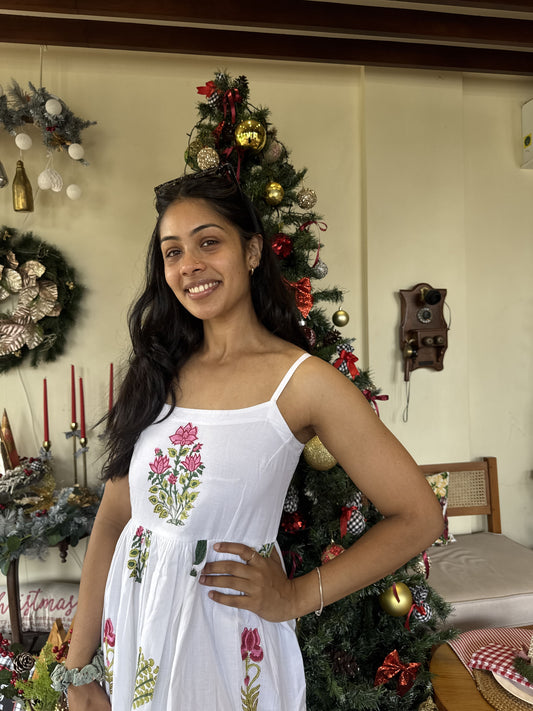 White Spaghetti Dress