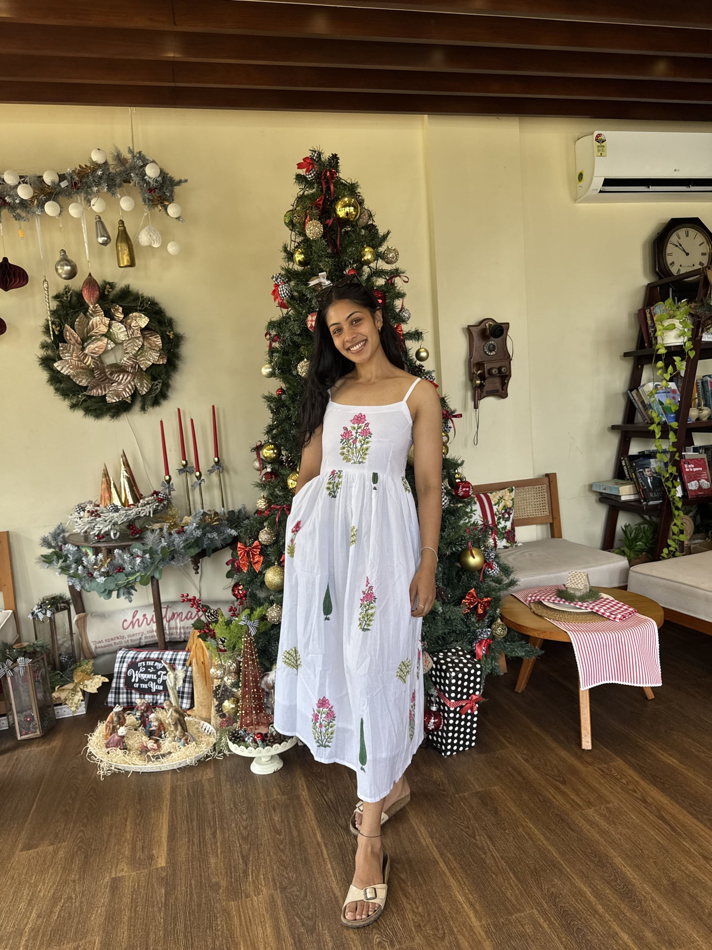 White Spaghetti Dress