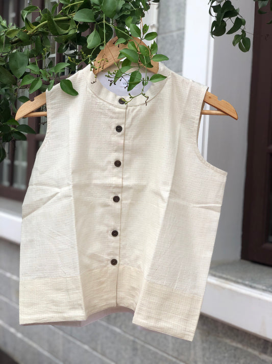 White Khadi Top