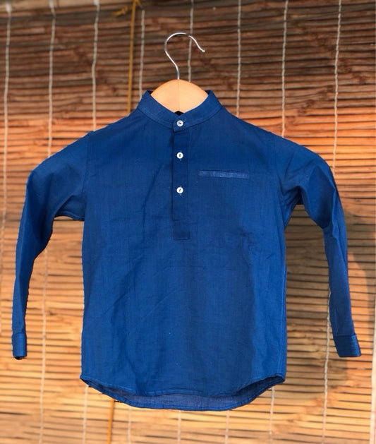 Blue Khadi Kids Shirt