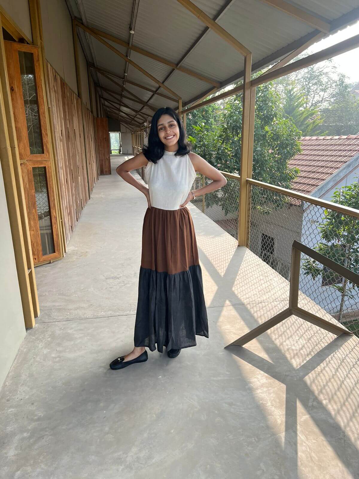 Three-Tiered Khadi Dress