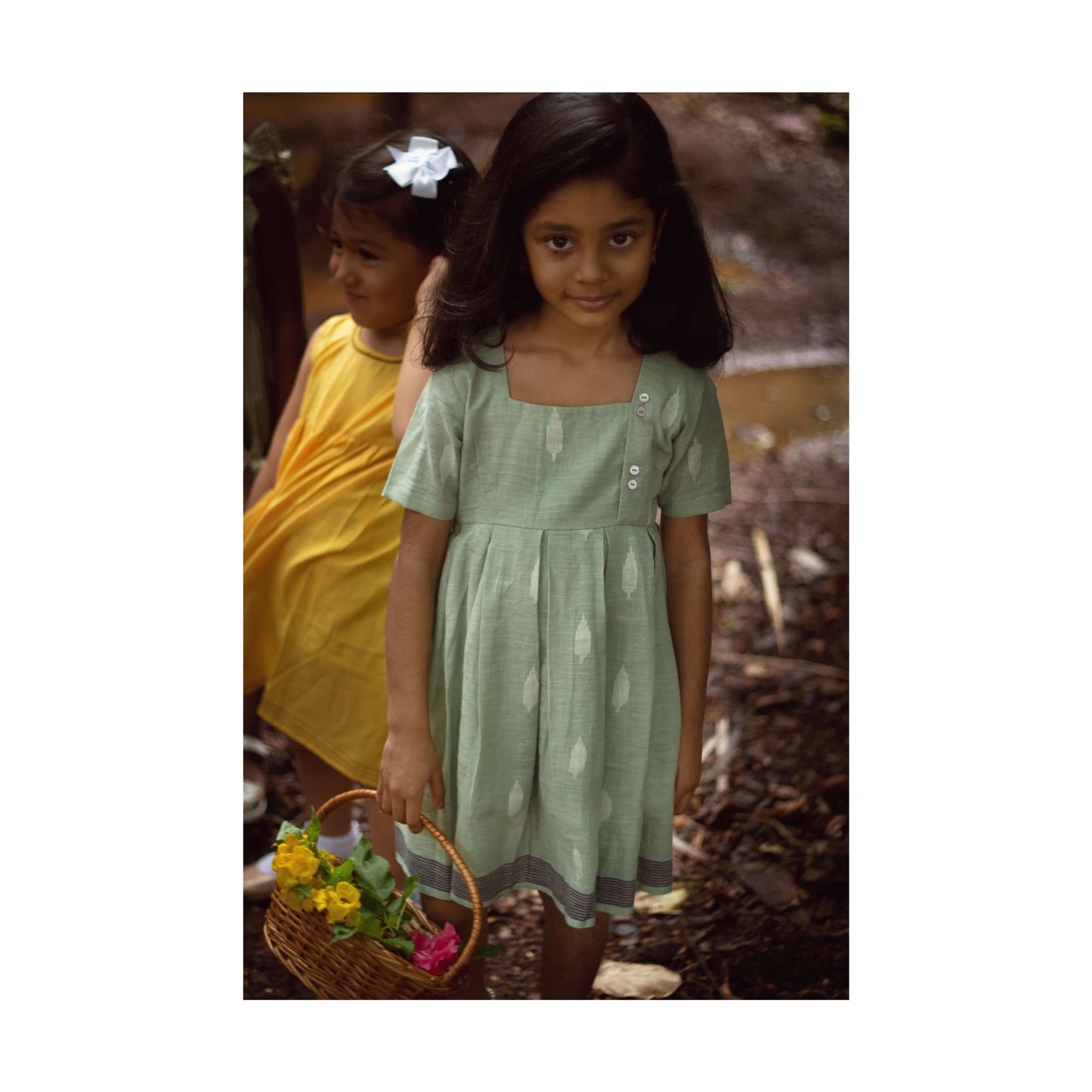 Green Jamdani Dress