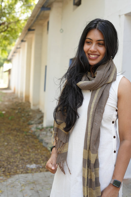 Peach Khadi Stole