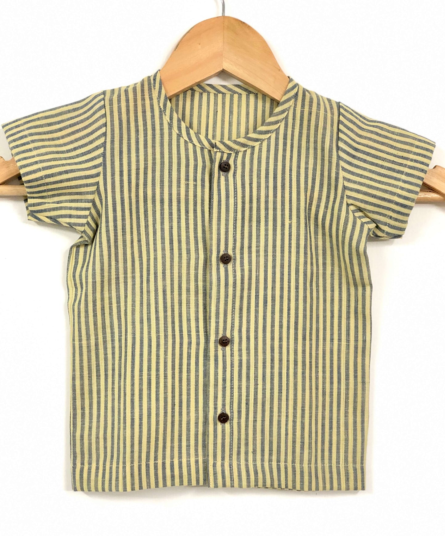Yellow Striped Khadi Shirt