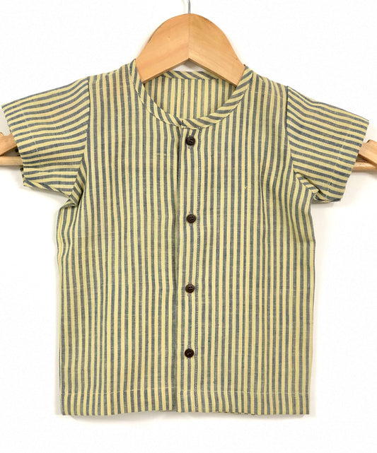 Yellow Striped Khadi Shirt