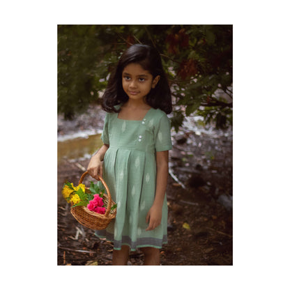 Green Jamdani Dress