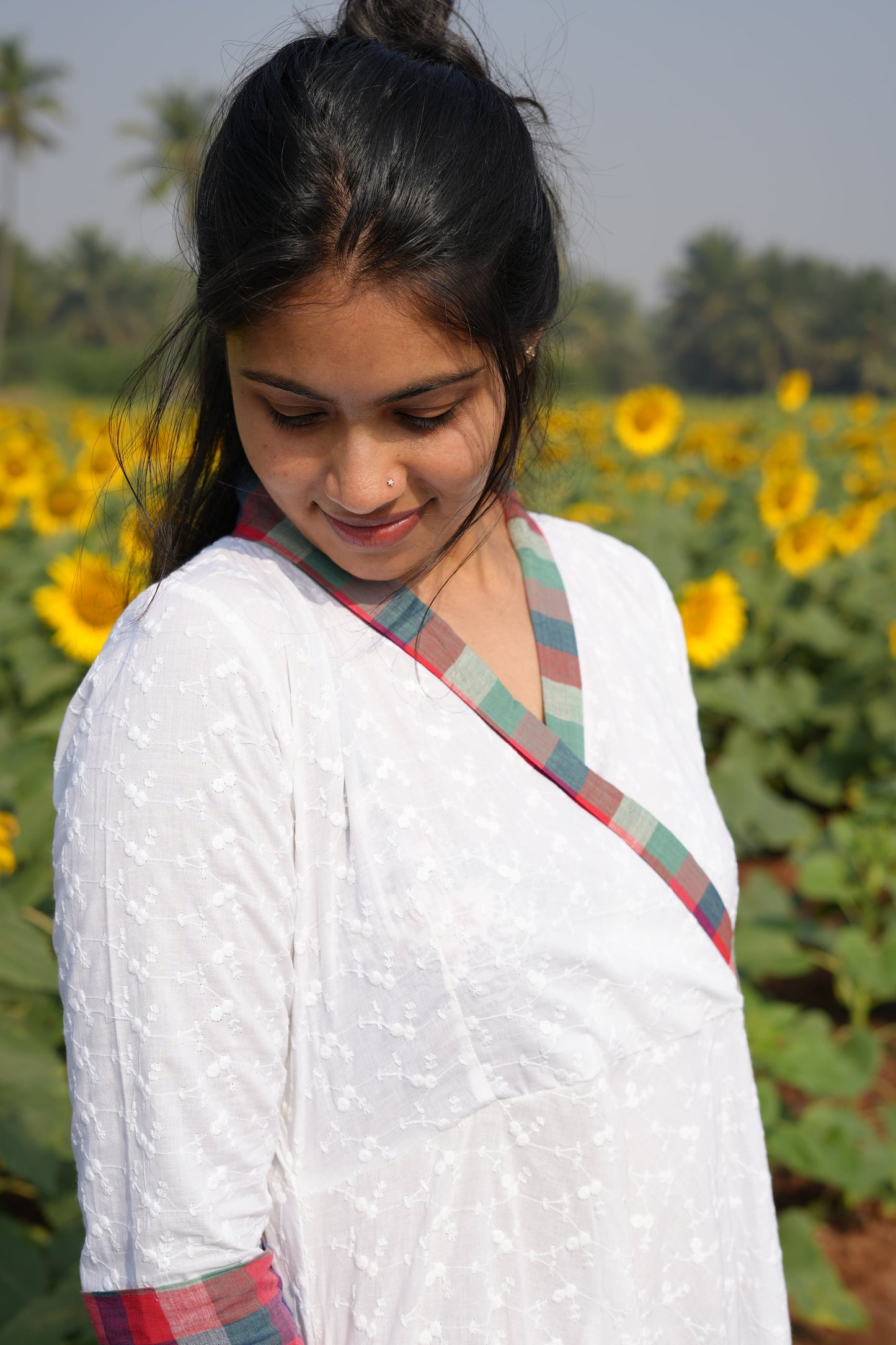 White & Red Checkered Dress
