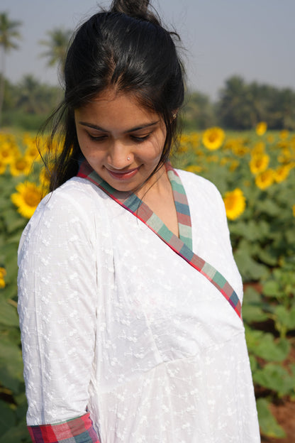 White & Red Checkered Dress
