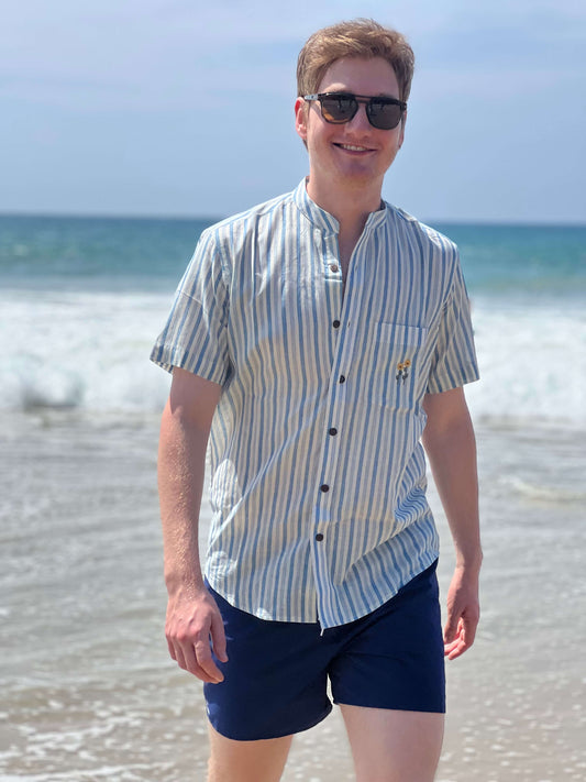 Khadi Striped Sunflower Shirt