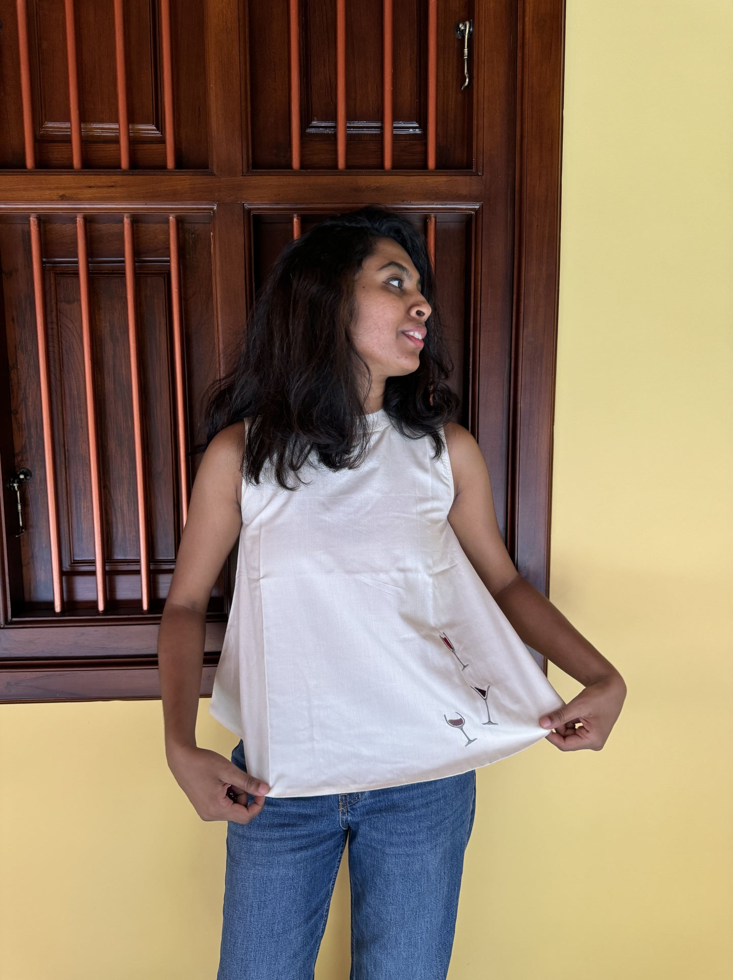 Wine Silk Top