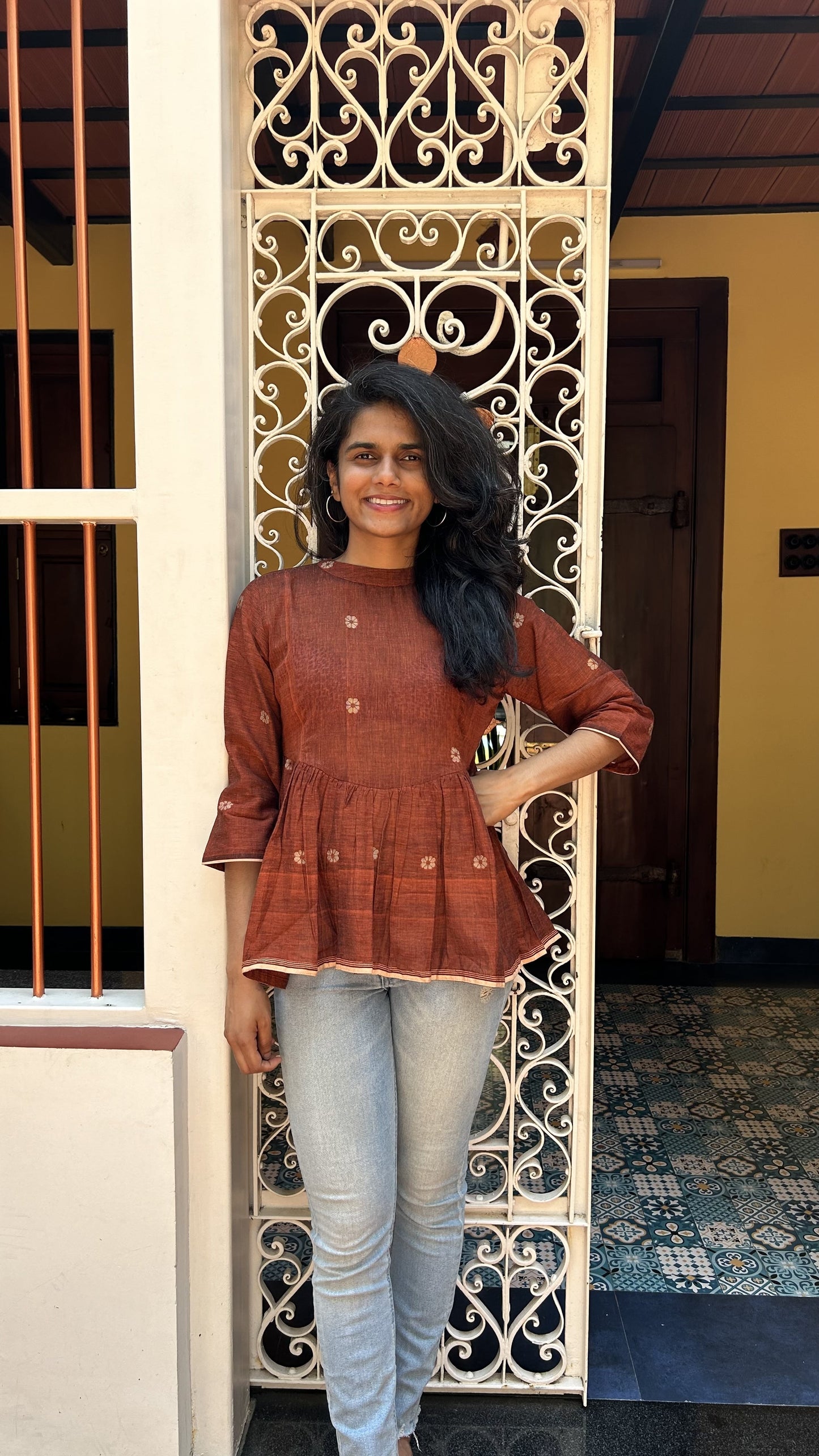 Brown Red Top