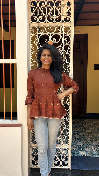 Brown Red Top