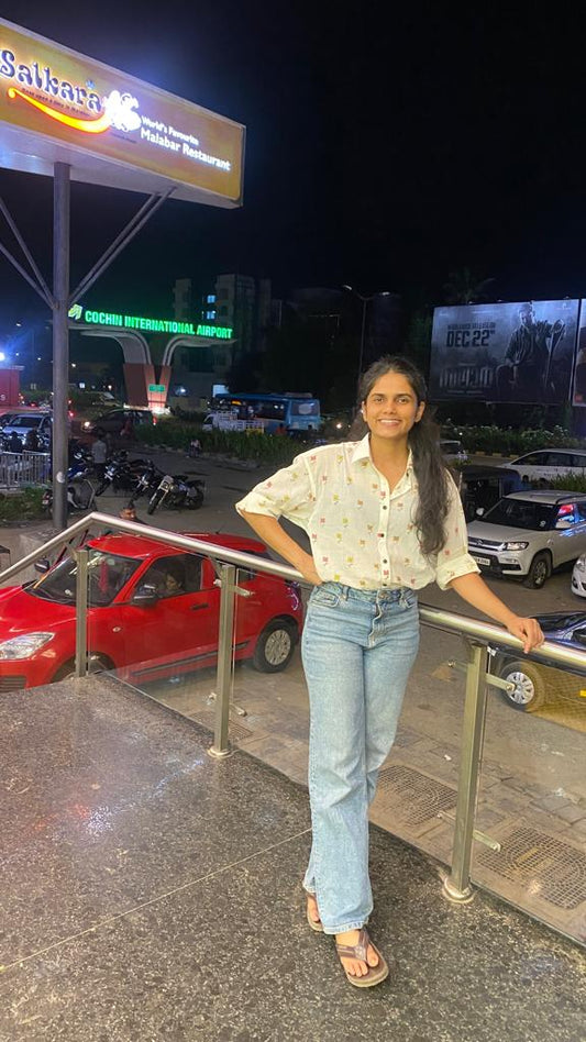 Gingham & Floral Shirt Dress