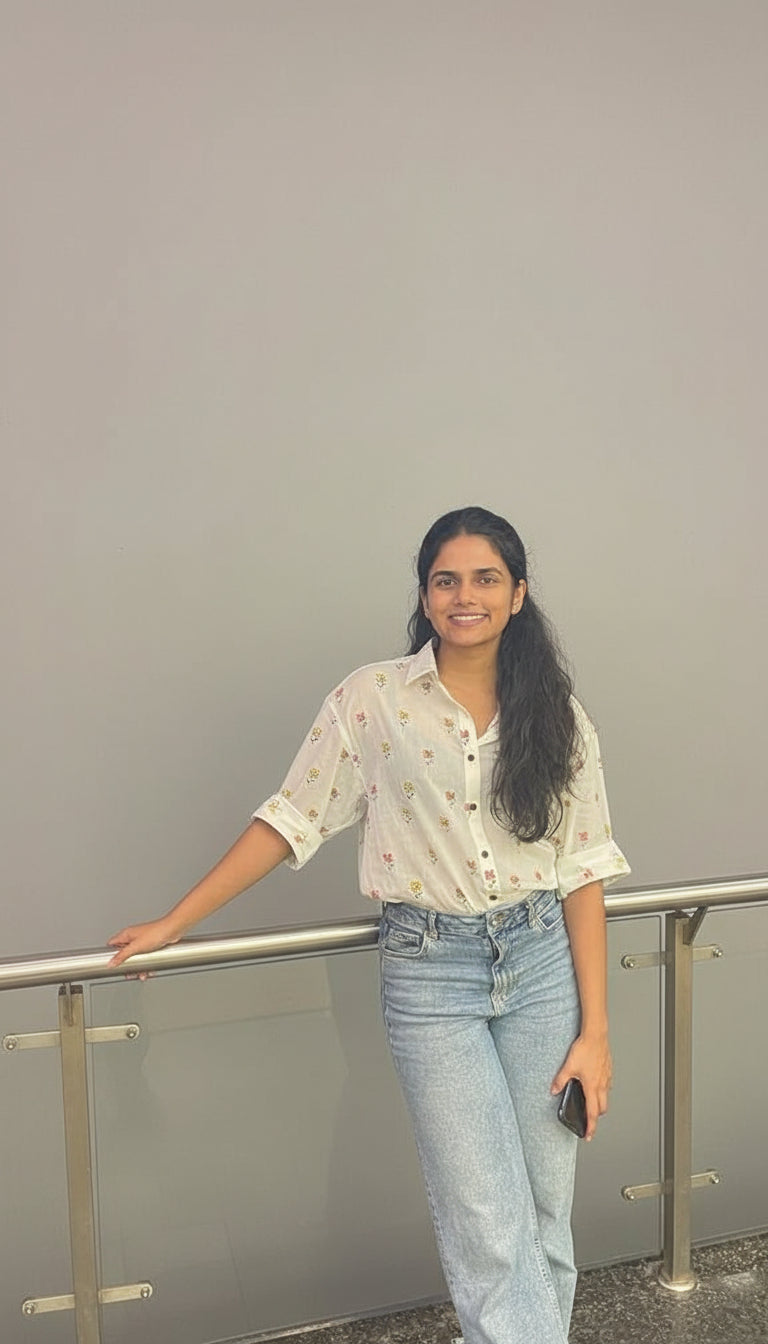 Gingham & Floral Shirt Dress