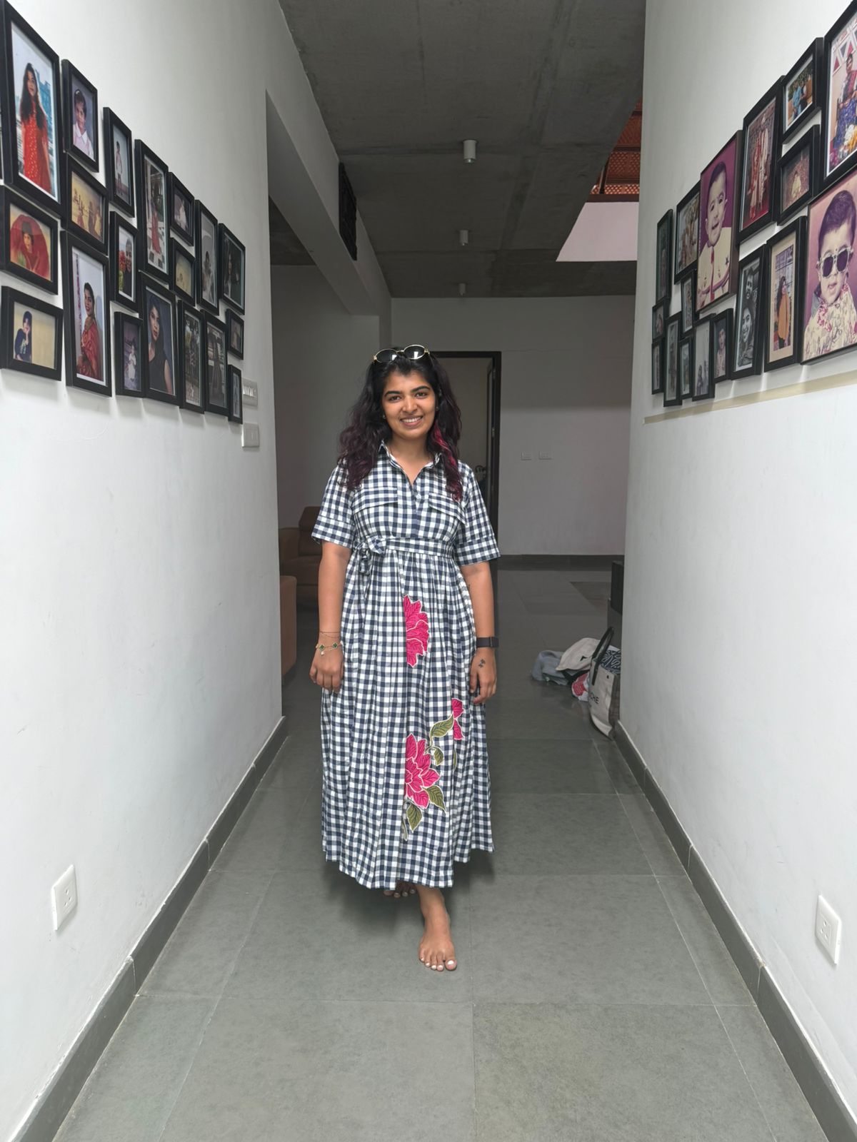 Gingham and Floral Dress