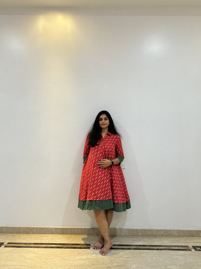 Red Ikkat Dress