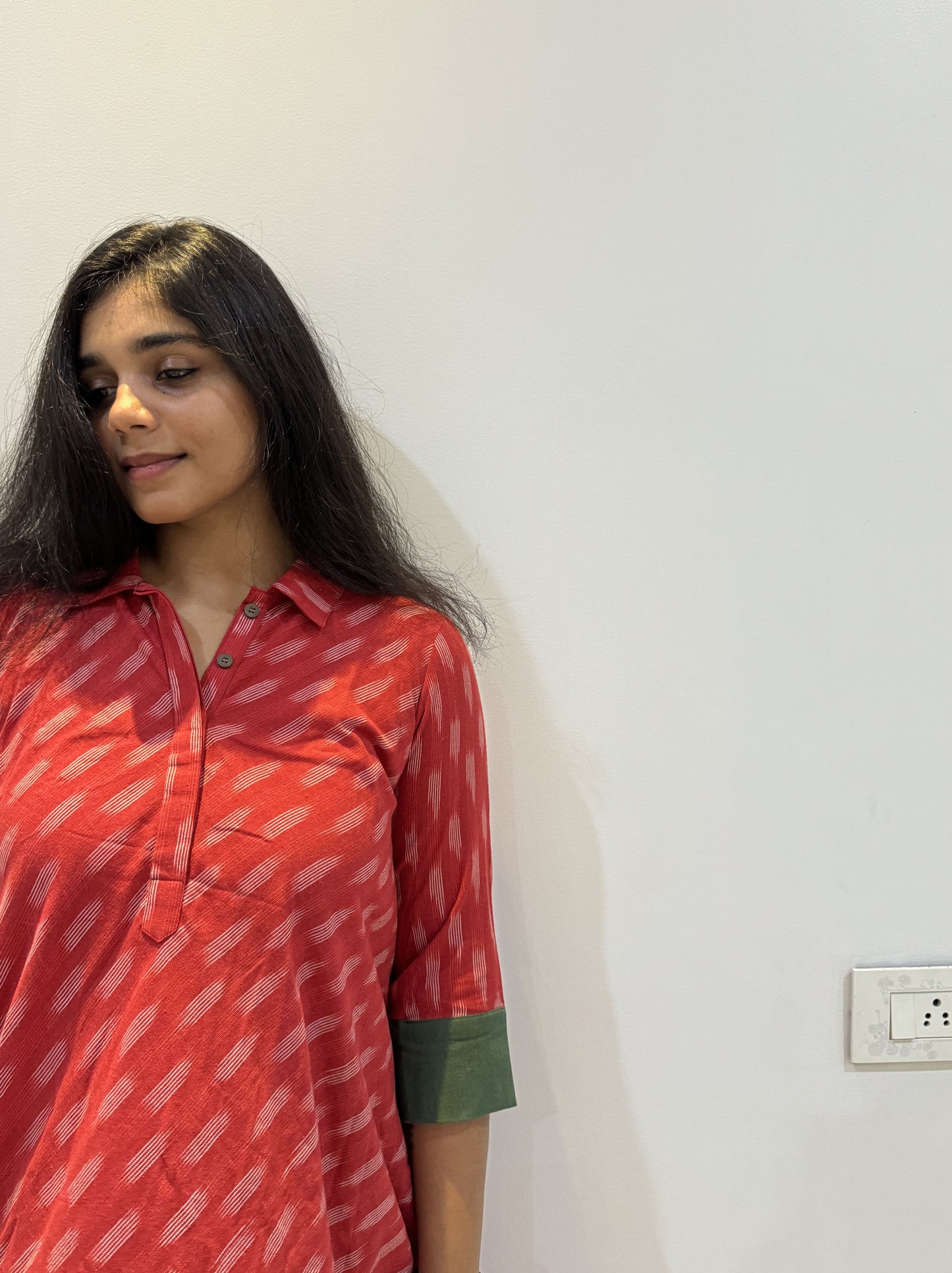 Red Ikkat Dress
