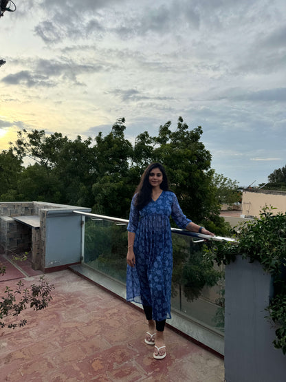 Georgette Inverted Yoke Dress