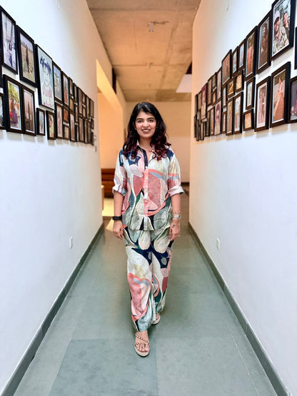 Abstract Watercolor Print Co-ord.