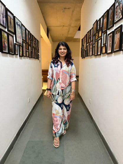 Abstract Watercolor Print Co-ord.