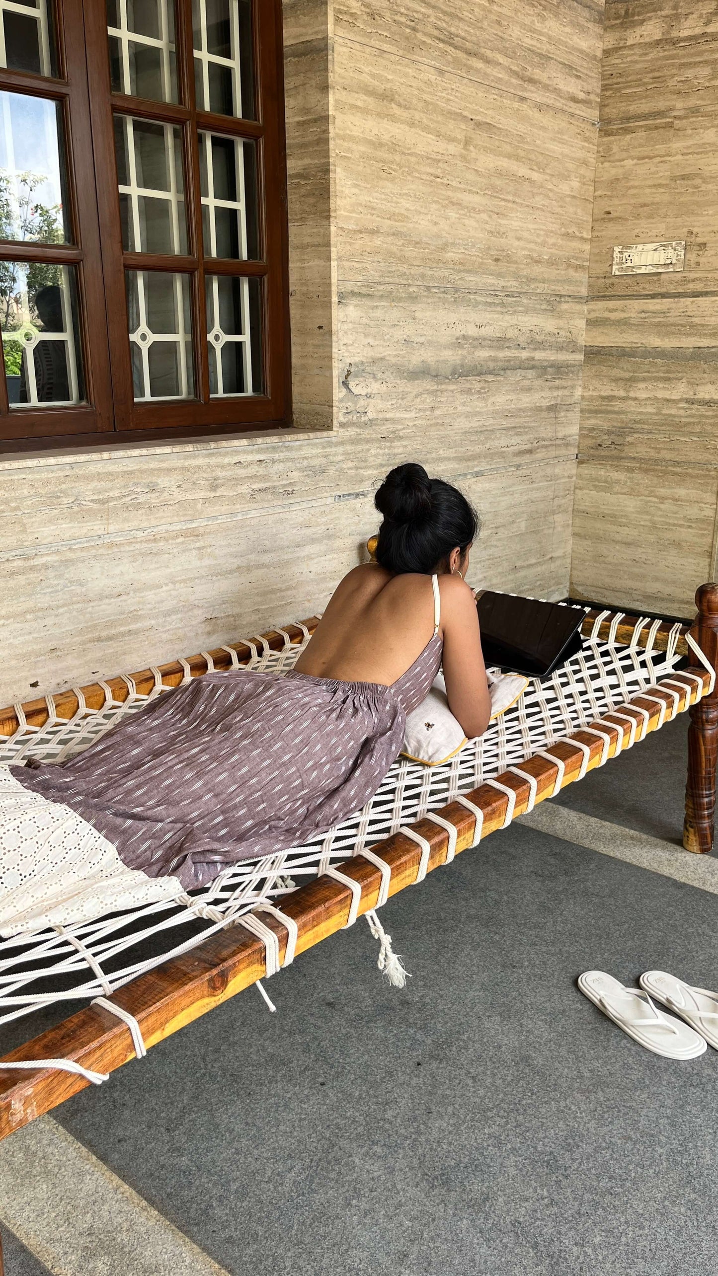 Ikkat Backless Dress