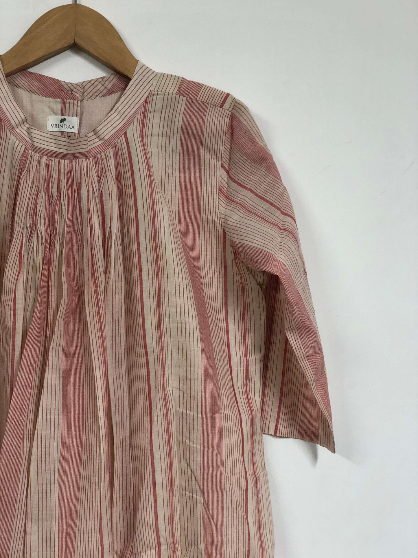 Pink Khadi Frilled Dress