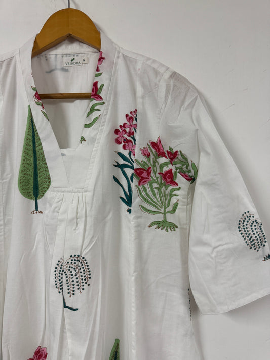 Mughal Garden Hand Block Print Tunic Dress