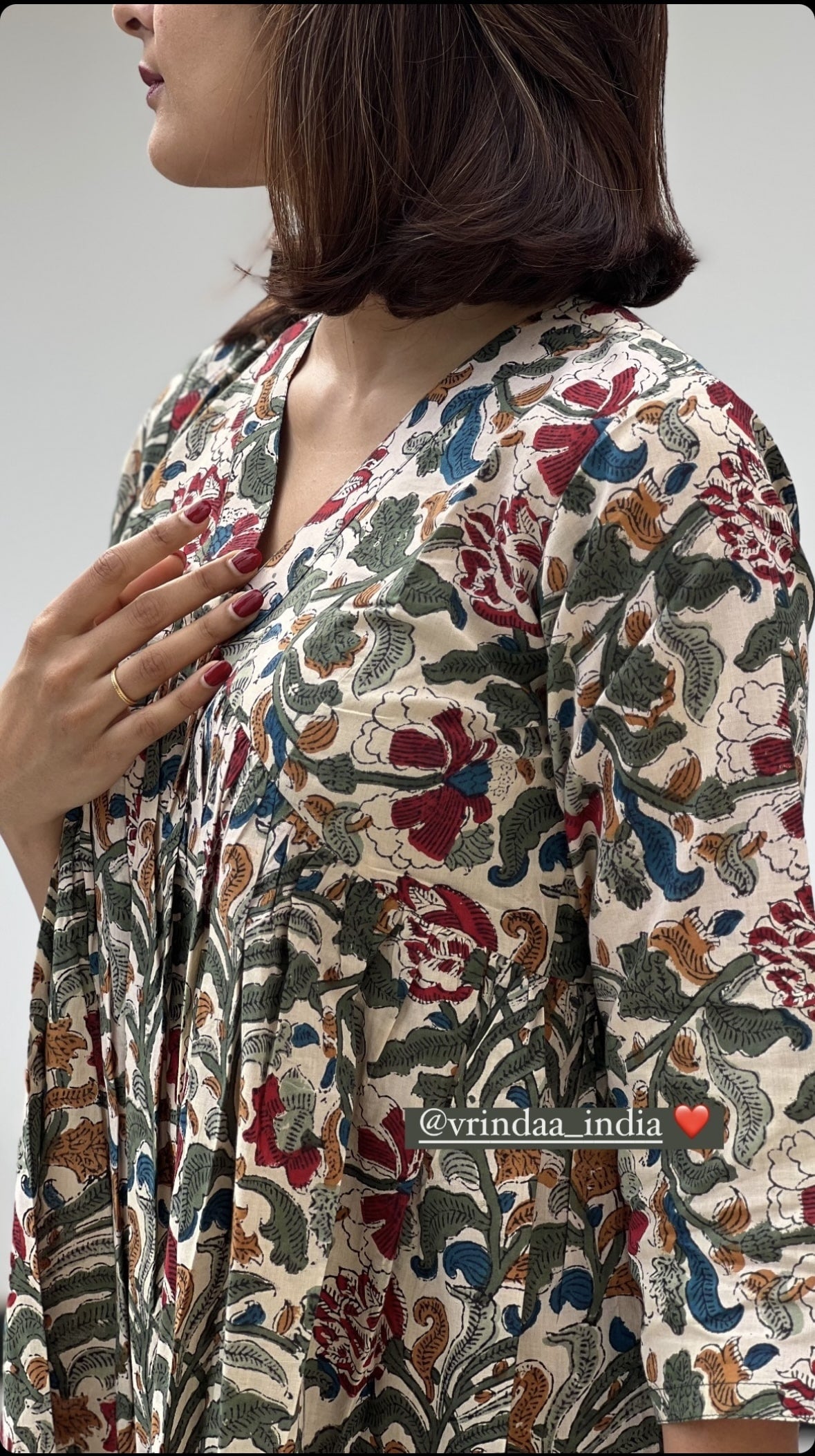 Inverted Yoke Floral Dress