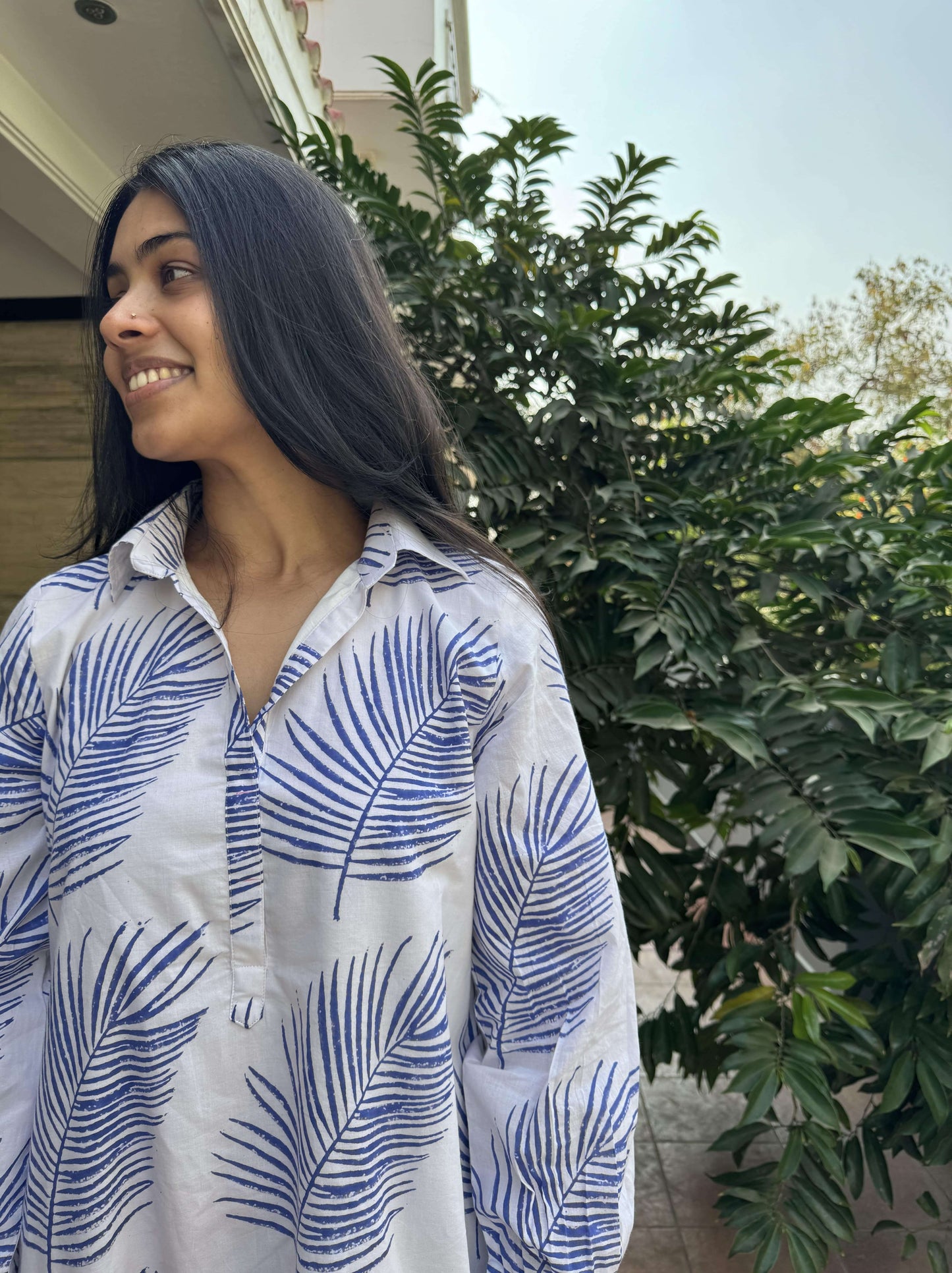 Leaf Handblock Printed Dress