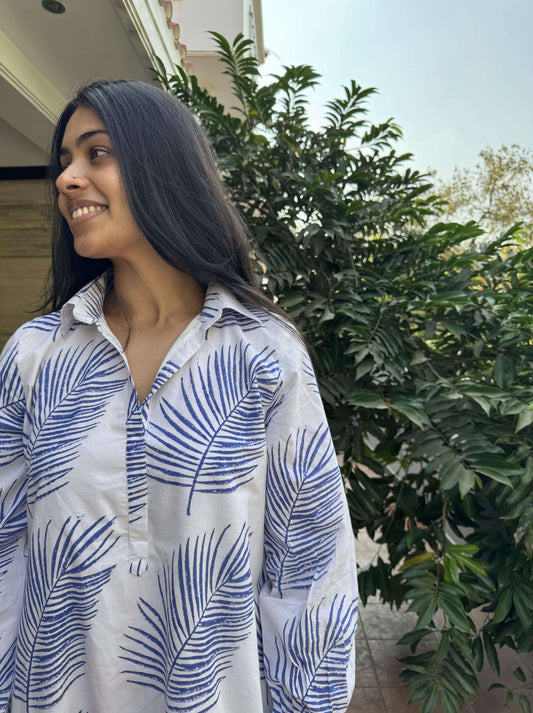 Leaf Handblock Printed Dress