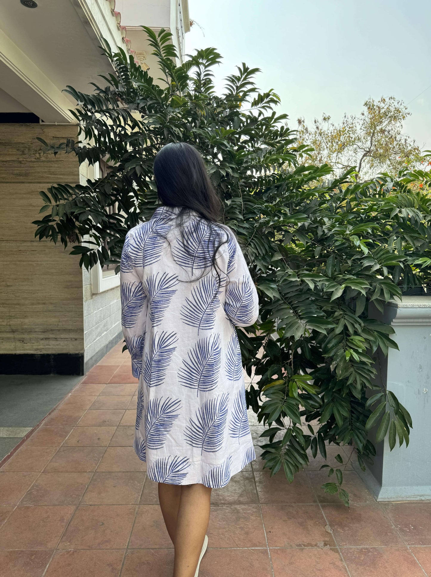 Leaf Handblock Printed Dress