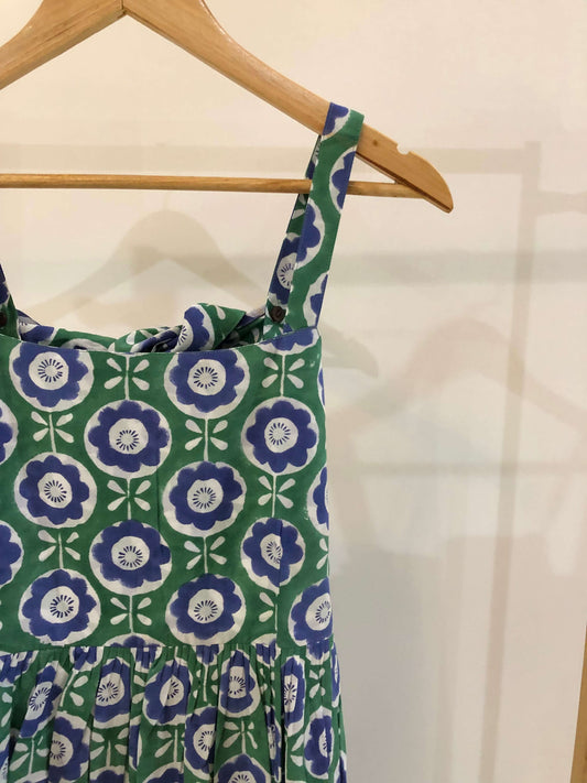 Green Blue Floral dress