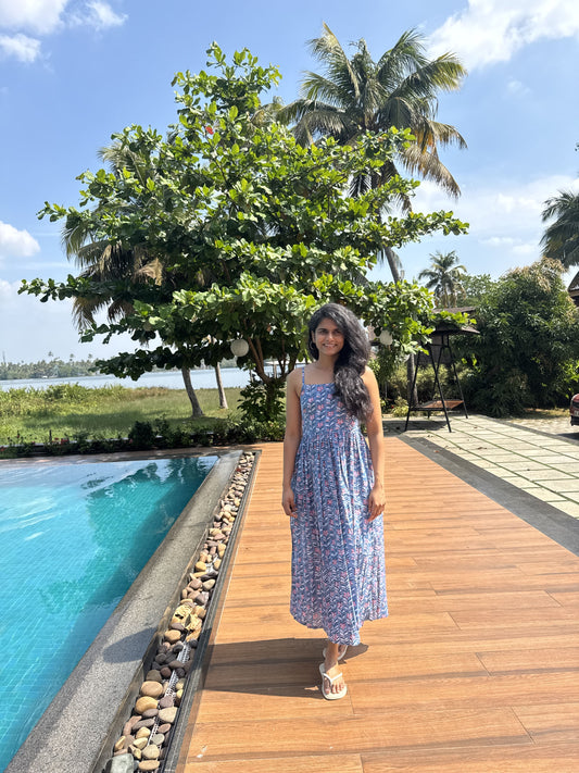 Blue Spaghetti Dress