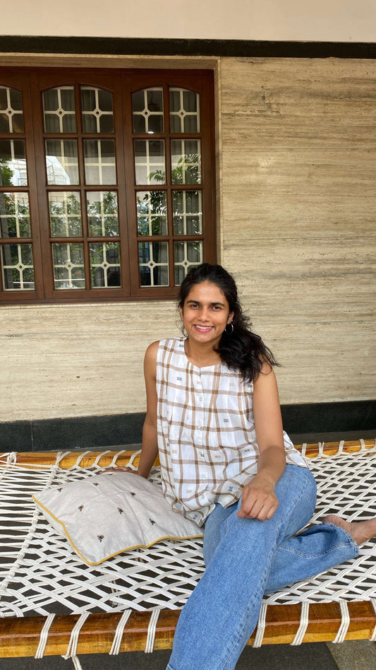 Khadi Jamdani Top