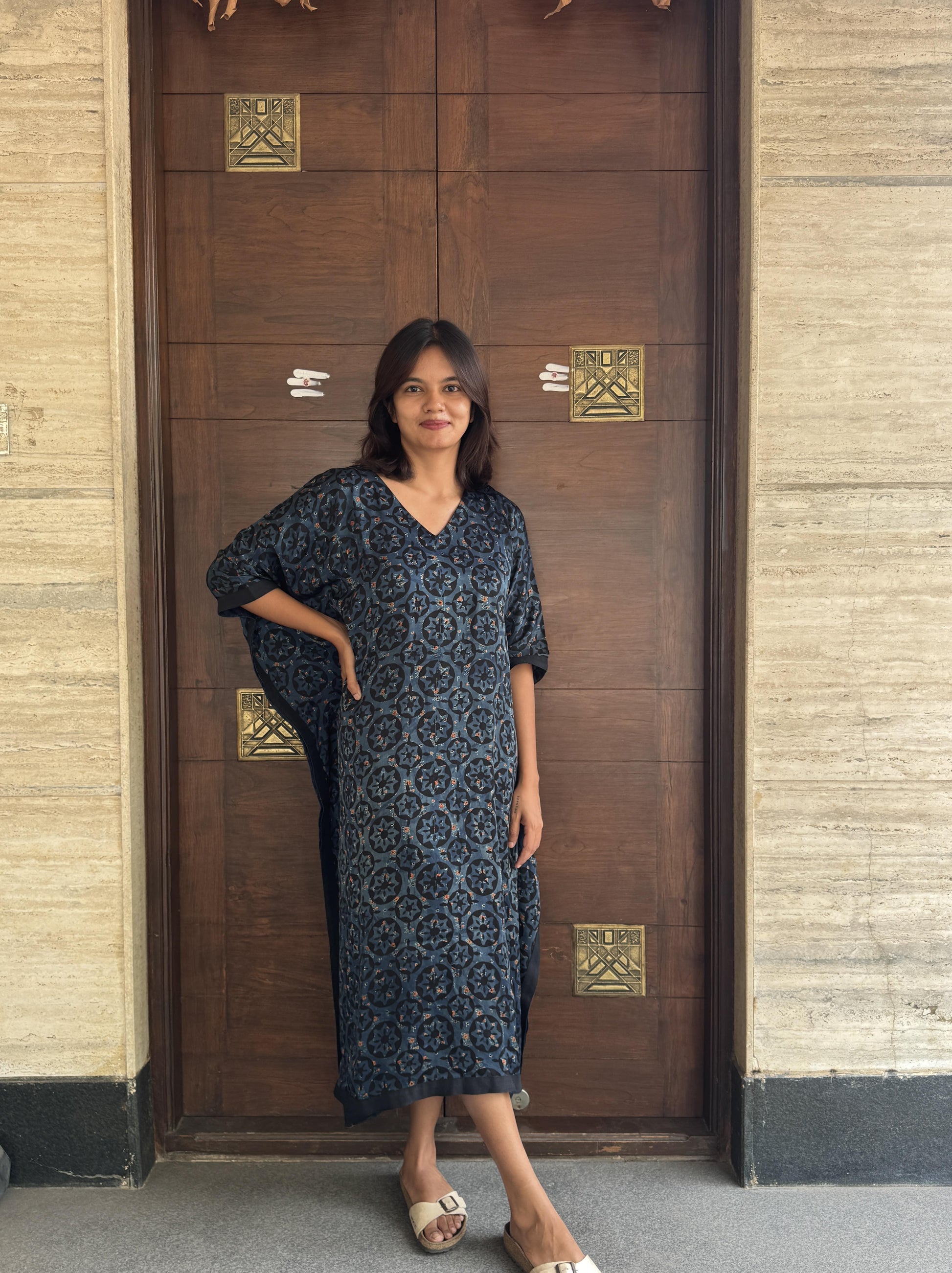 modal silk kaftan dress Moss Modal Silk Kaftan dress DIPANNIKI